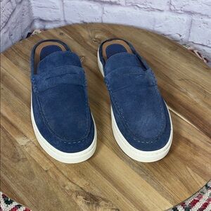 Women’s Sofft Blue Suede Slip On Penny Loafers Nautical Preppy SIZE 8.5 M